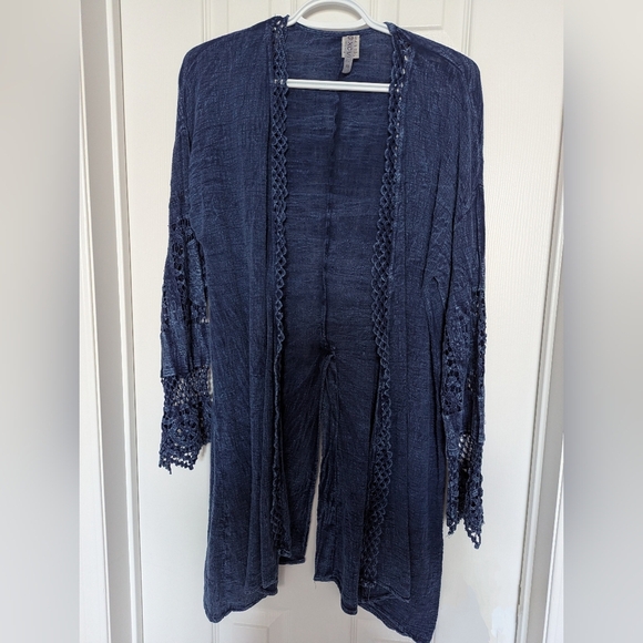 NWOT XCVI Long Lightweight Open-Front Cardigan/Sweater/Jacket With Cutouts - Picture 9 of 16
